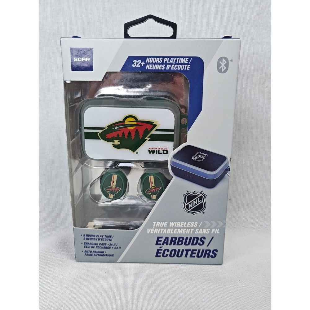 SOAR NHL Minnesota Wild True Wireless Earbuds Bluetooth‎ Charging Case NWT TWS6